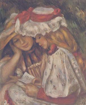 Pierre Renoir Two Girls Reading China oil painting art